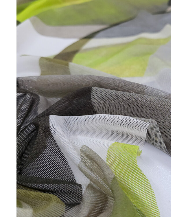 deadstock khaki circles mirage - prachtige mesh - ideaal voor lingerie en kleding