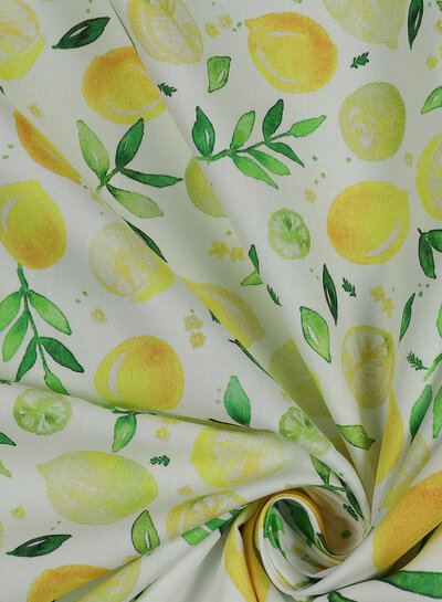 summery lemons - poplin cotton