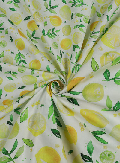 summery lemons - poplin cotton