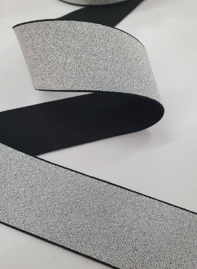 Waist elastic silver 40mm