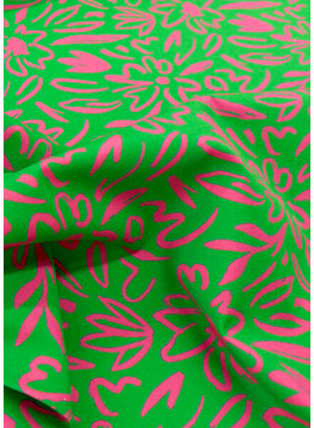 Madeline flowers green/fuchsia Moos - canvas