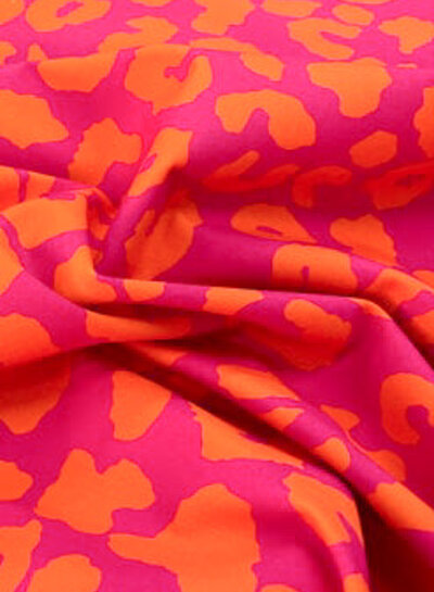 Madeline leopard fuchsia/oranje  Moos - canvas