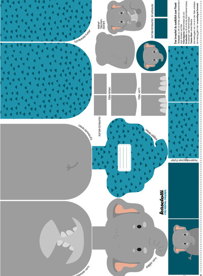 Swafing elephant panels for bags - Käselotti