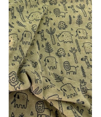 Madeline animals khaki - sponge - stretchy terry cloth