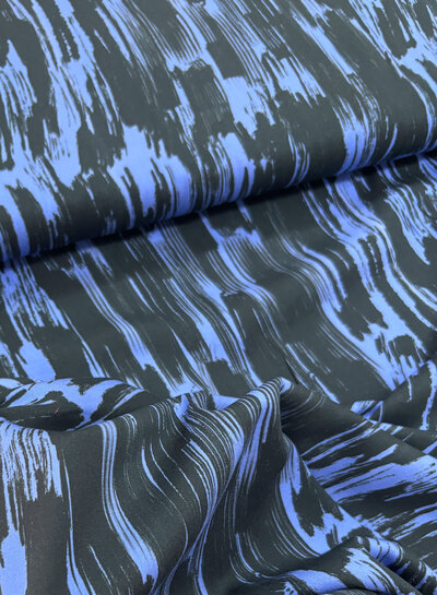 blue brush strokes - viscose light stretch