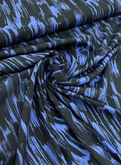 blue brush strokes - viscose light stretch