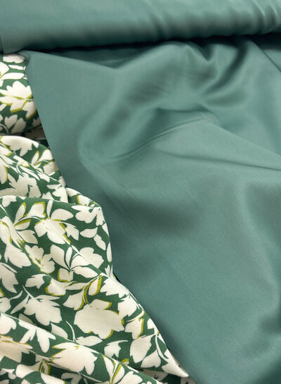 Madeline balsemgroen - soepele satijn katoen