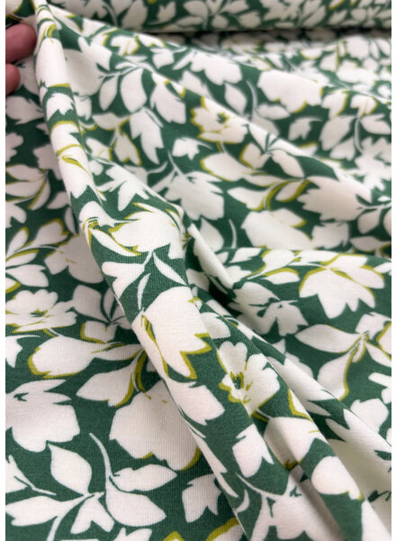 M. green flowers - bamboo jersey