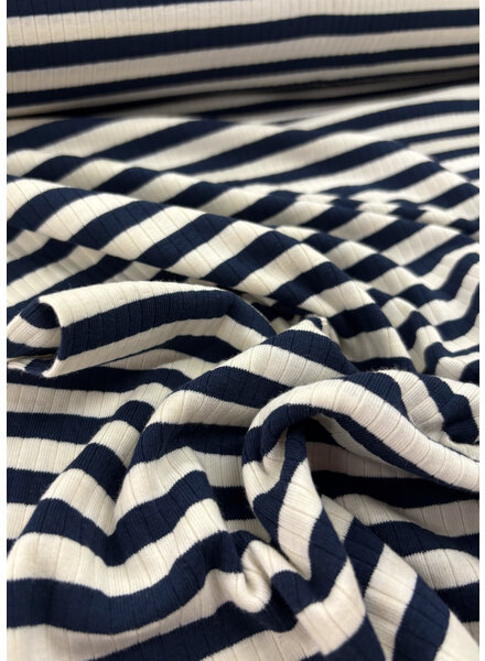 navy stripes - ribbed jersey