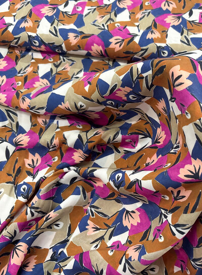 fuchsia geometric surfaces and flowers - viscose