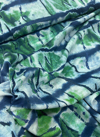 blue abstract print - viscose