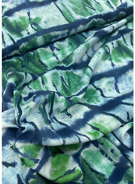 blauw abstracte print - viscose