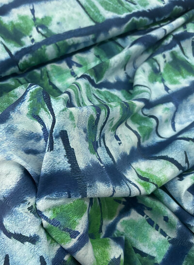 blue abstract print - viscose