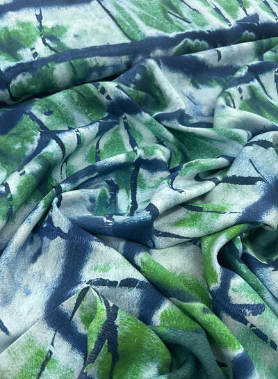 blue abstract print - viscose