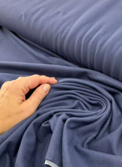donker jeansblauw - vormvaste, stevige tricot met denim look