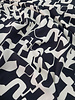 black abstract print viscose twill