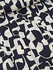 black abstract print viscose twill