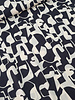 black abstract print viscose twill