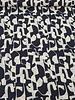 black abstract print viscose twill