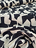 black abstract print viscose twill