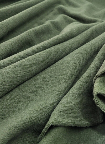 Swafing khaki - soft, dimensionally stable knitted fabric EXTRA WIDE