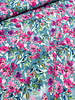 petrol pink flowers - viscose