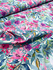 petrol pink flowers - viscose