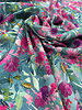 petrol pink flowers - viscose