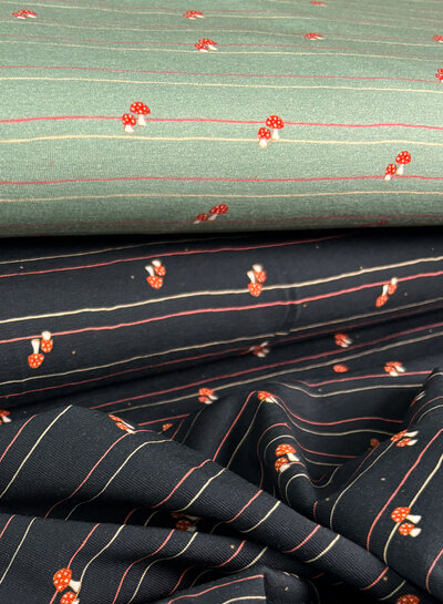 Swafing paddenstoelen navy - tricot