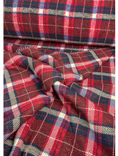 Swafing red check teddy coat fabric