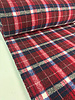 Swafing red check teddy coat fabric