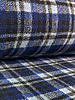 Swafing navy check teddy coat fabric