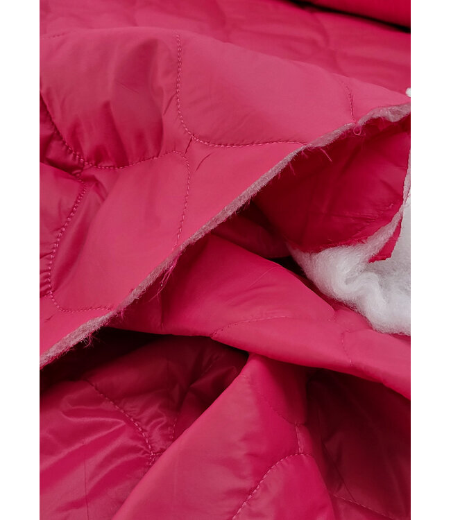 Fibremood fuchsia druppel  gematelasseerde stof -stepper / puffer stof