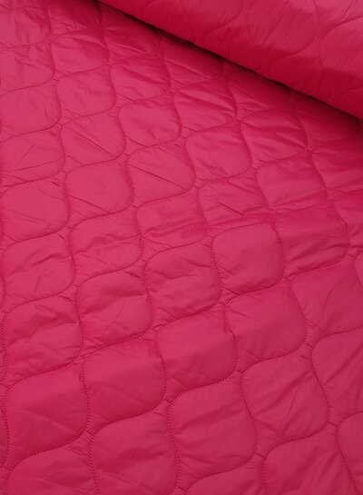 Fibremood fuchsia drop quilted fabric - stepper / puffer fabric