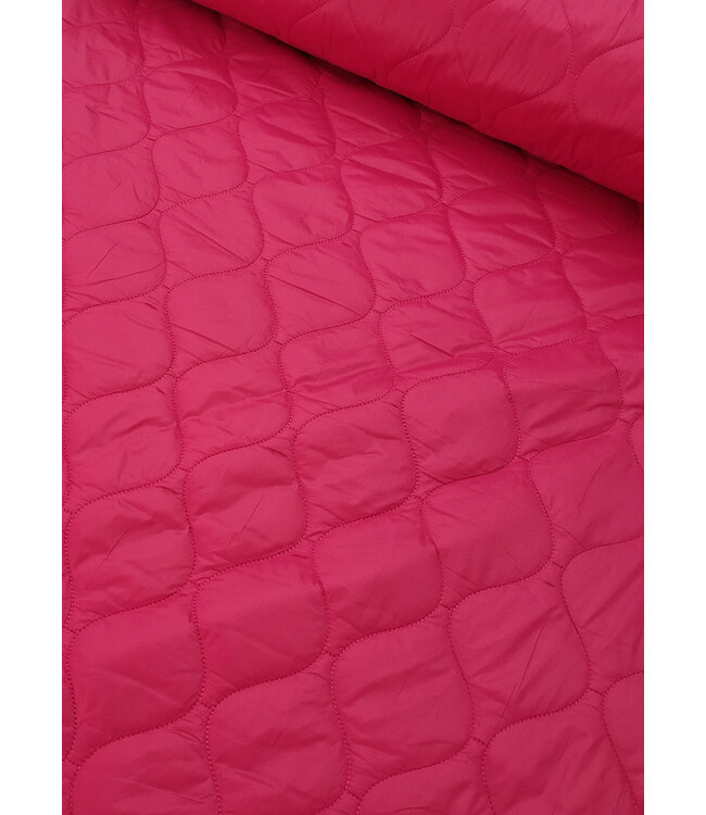 Fibremood fuchsia druppel  gematelasseerde stof -stepper / puffer stof