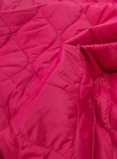 Fibremood fuchsia drop quilted fabric - stepper / puffer fabric