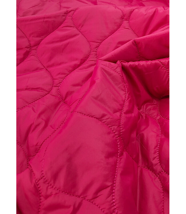 Fibremood fuchsia druppel  gematelasseerde stof -stepper / puffer stof