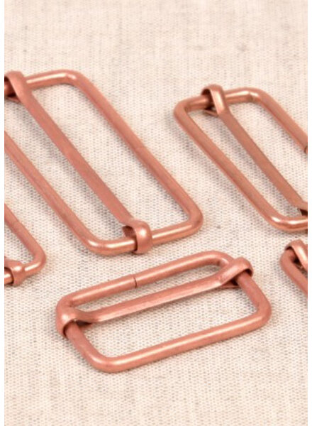 schuifgesp 25 mm - rose goud goud - 2 stuks