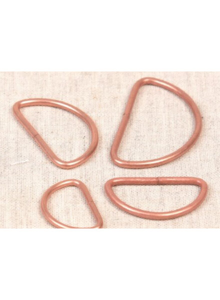 Rosé mat D-ring 15 mm - 2 stuks