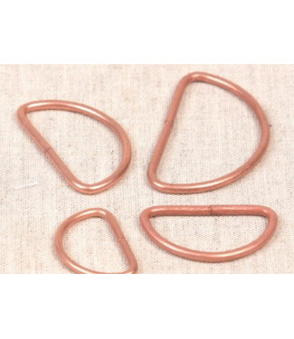 Rosé mat D-ring 30 mm - 2 stuks