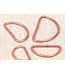 Rosé mat D-ring 50 mm - 2 stuks