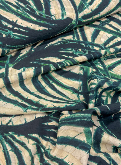 M. bottle green abstract print - woven viscose