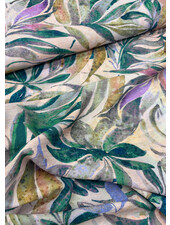 M. pale pink abstract leaves - woven viscose