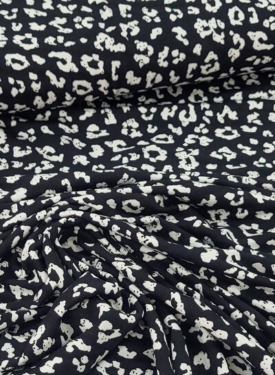 Madeline black leopard - viscose jersey