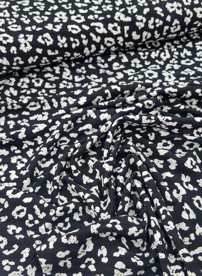 Madeline black leopard - viscose jersey