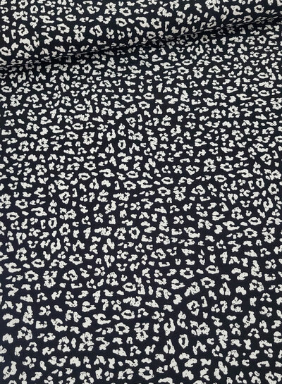 Madeline black leopard - viscose jersey