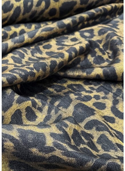 M. shiny leopard BROWN - geweven viscose blend