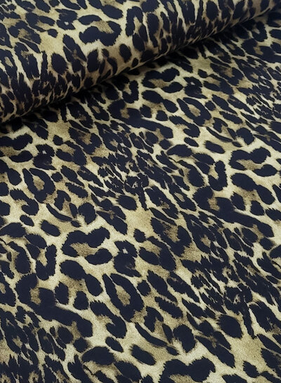 Madeline leopard - stevige stretchkatoen - ideaal als jeansrok of broek