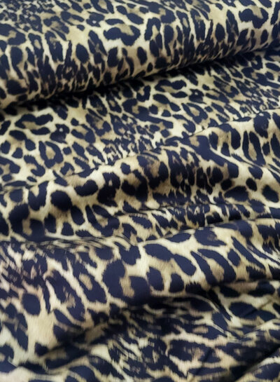 Madeline leopard - stevige stretchkatoen - ideaal als jeansrok of broek