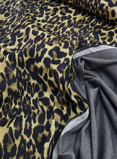 Madeline leopard - stevige stretchkatoen - ideaal als jeansrok of broek